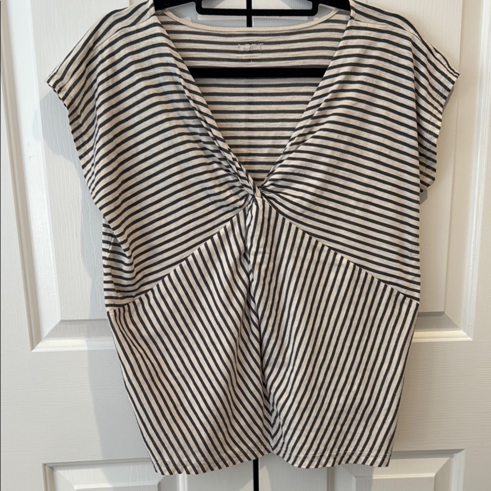 Striped Black and Cream top by Loft